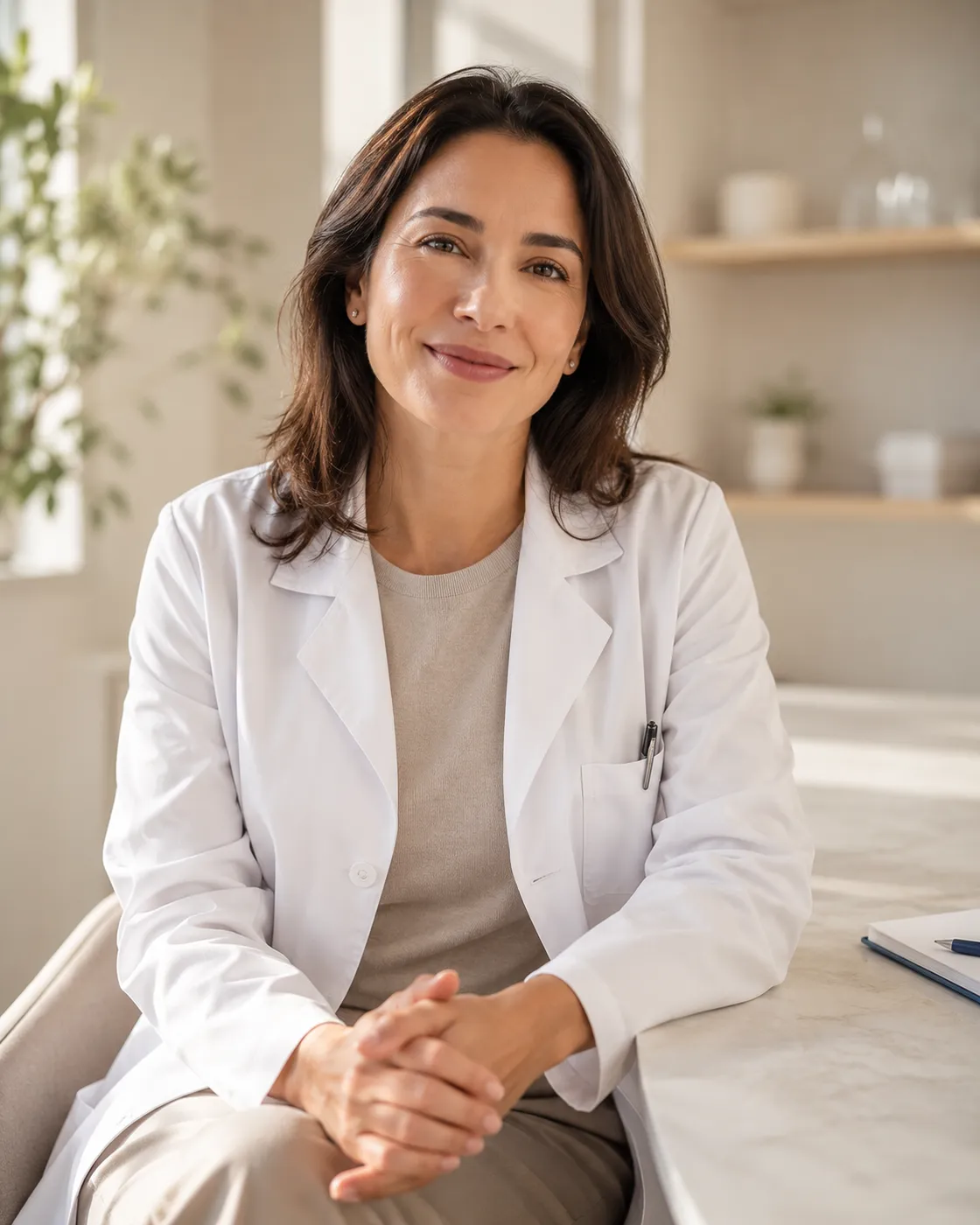 A clinician reviewing peptide research